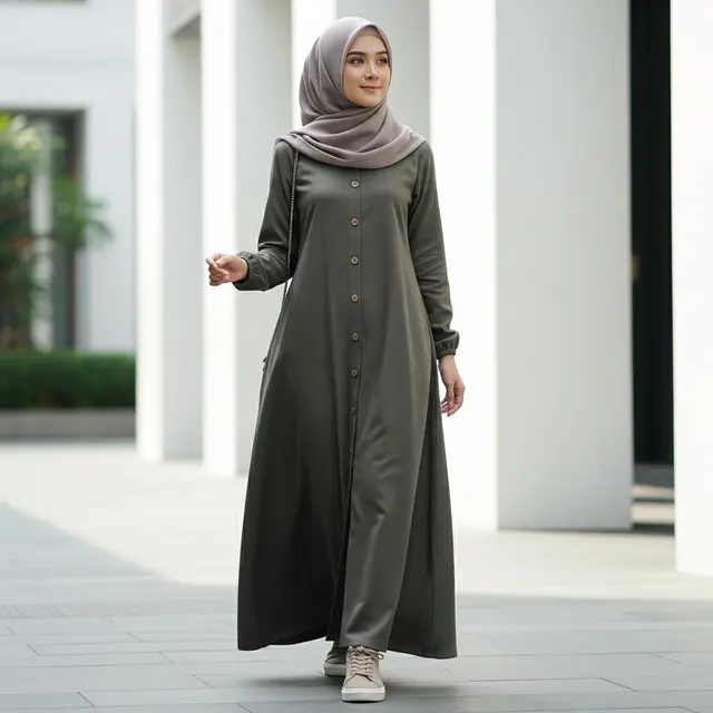 9 Model Gamis Simple Kekinian untuk Cewek Tomboy, Nyaman dan Modis