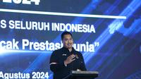 Menpora Dito Ariotedjo memberikan sambutan dalam Musyawarah Nasional PBSI yang melahirkan Fadil Imran sebagai Ketua Umum PP PBSI periode 2024-2028, Sabtu (10/8/2024). (Dok. PBSI)