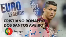 Berita motion grafis profil legenda Cristiano Ronaldo, top skorer sepanjang masa Portugal.