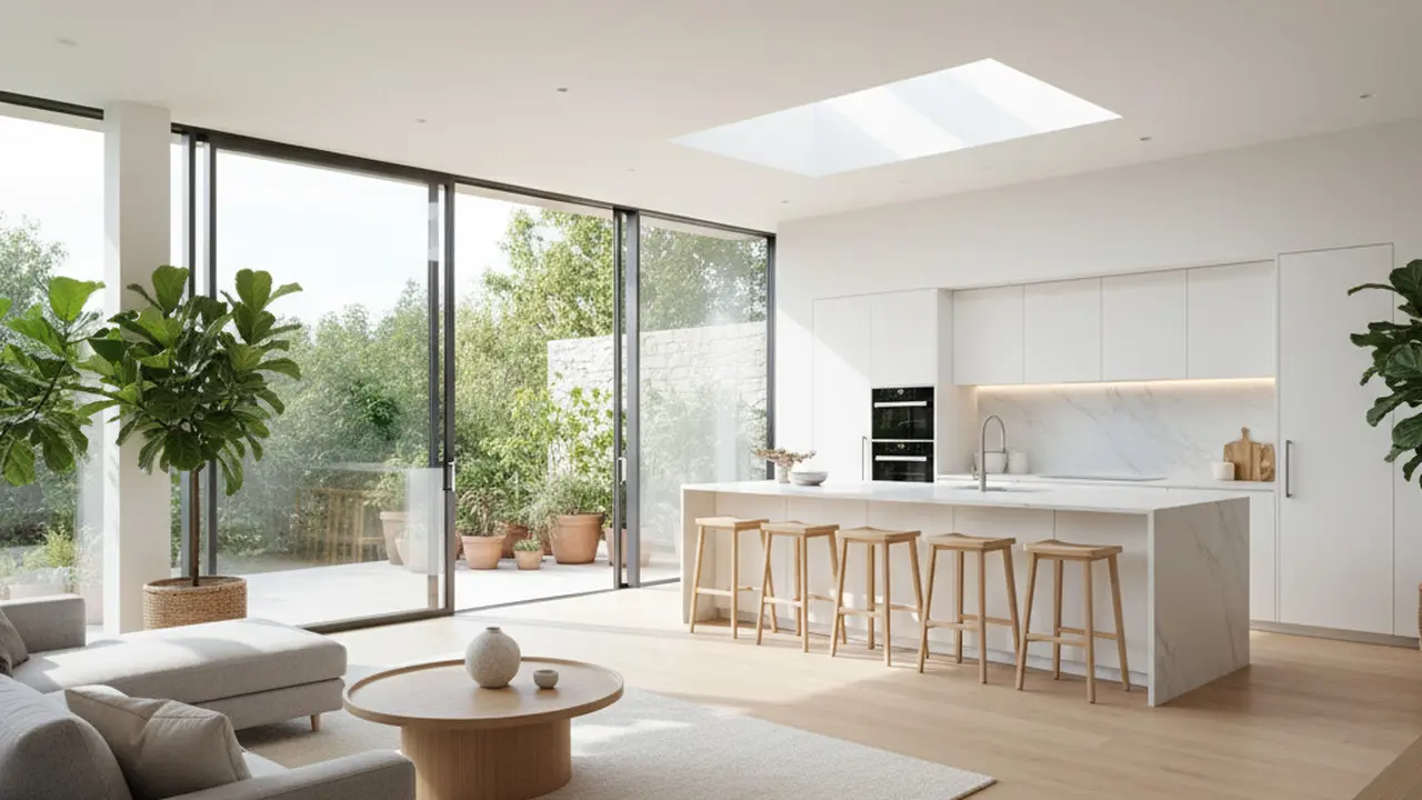 Tren Desain Dapur Menyatu dengan Ruang Keluarga Bergaya Open Space (Image by Gemini AI)