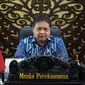 Menko Perekonomian Airlangga Hartarto dalam Webinar Peningkatan Produksi Susu Dalam Negeri Melalui Pengembangan Sapi Jersey Guna Mendukung Capaian Indikator Cetak Biru Persusuan Indonesia 2013-2025. (Dok ekon.go.id)