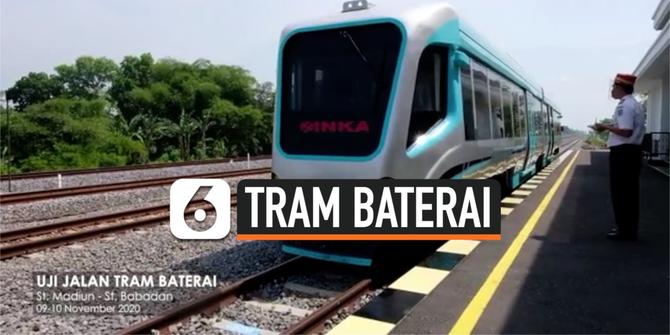 VIDEO: Melihat Uji Coba Tram Baterai Buatan Indonesia