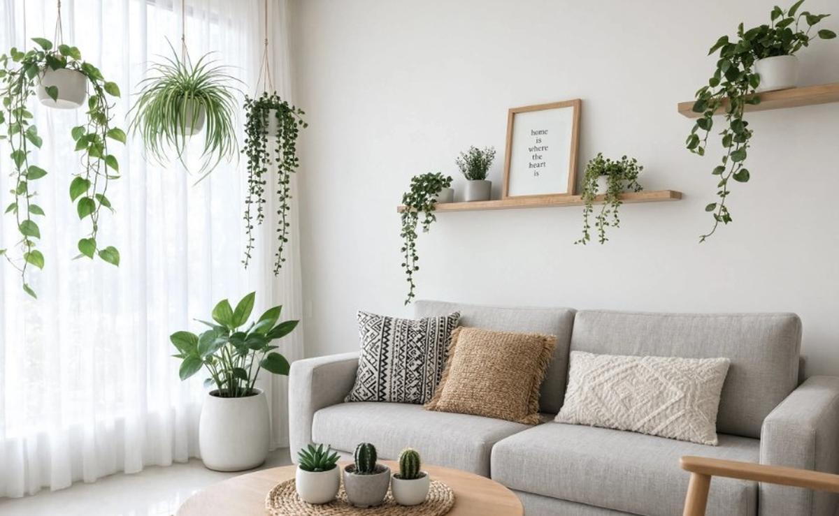 Kombinasi Tanaman Indoor yang Membuat Ruang Tamu Terasa Lebih Segar dan Estetik (AI Generated)