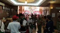 Suasana meriah yang didominasi warna merah putih mewarnai penyambutan jemaah calon haji di Mekah. (Liputan6.com/Taufiqurrohman)