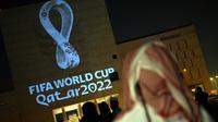 FIFA resmi meluncurkan logo Piala Dunia 2022 di Doha, Qatar, Selasa (3/9/2019). (AFP).