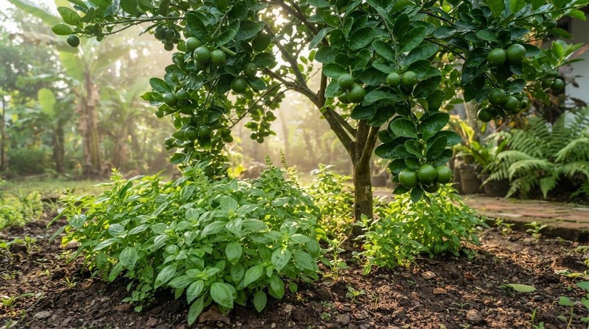Pohon Jeruk Nipis dan Kemangi