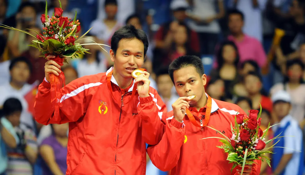 Saat masih aktif bermain, Hendra paling lama berpasangan dengan Hendra Setiawan. Mereka mengoleksi berbagai gelar bergengsi, termasuk Olimpiade 2008.  (Foto: AFP/Goh Chai Hin)