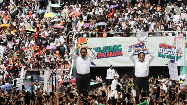 Orasi Politik Anies Baswedan-Muhaimin Iskandar di Tengah Lautan Massa