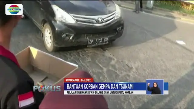 Peduli Korban Gempa Palu, Siswa Madrasah Pinrang Galang Dana di Jalan