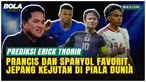 Erick Thohir menjagokan Prancis dan Spanyol sebagai juara Piala Dunia 2026, namun menyebut Jepang berpotensi jadi kejutan. Pernyataan ini disampaikan dalam diskusi terkait pengembangan sepak bola Indonesia.