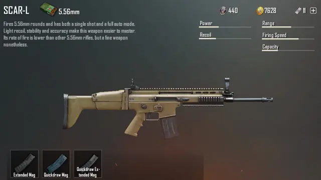 Senjata SCAR-L di PUBG Mobile. (PUBG)