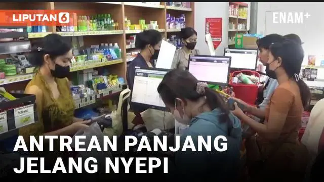 Menjelang perayaan hari Raya Nyepi, pusat perbelanjaan di Badung, Bali diserbu oleh masyarakat. Ramainya pembeli yang memborong bahan makanan dan minuman, membuat mereka antre hingga satu jam.