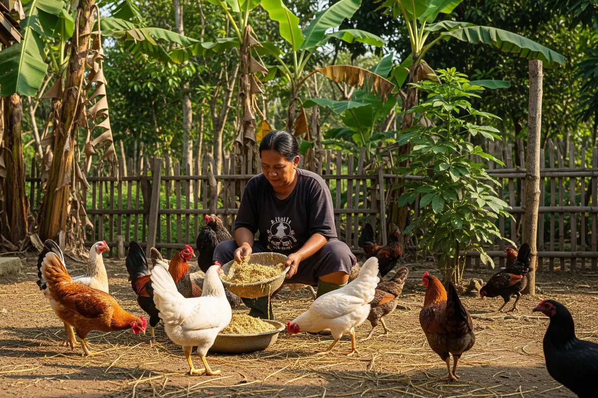 Cara Buat Pakan Ayam Fermentasi dari Gedebog Pisang/Gemini AI