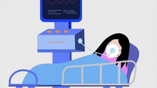 Ilustrasi ventilator, pasien