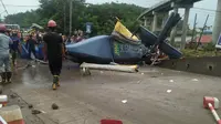 Helikopter jatuh di area tambang di Desa Fatufia, Bahodopi, Morowali, Sulawesi Tengah (foto: BNPB)