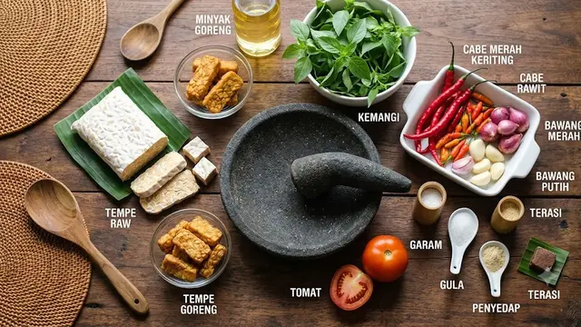 Bahan Resep Sambal Tempe Kemangi