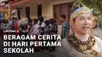Beragam cerita menarik terjadi di hari pertama masuk sekolah tahun ajaran baru. Mulai dari para guru yang mengenakan baju peserta piala dunia dan mengajak siswa bermain sepak bola. Hingga para guru yang menyambut peserta didik dengan mengenakan kostu...