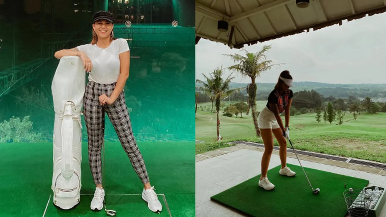 Gaya Sporty Awkarin Saat Main Golf, Curi Perhatian