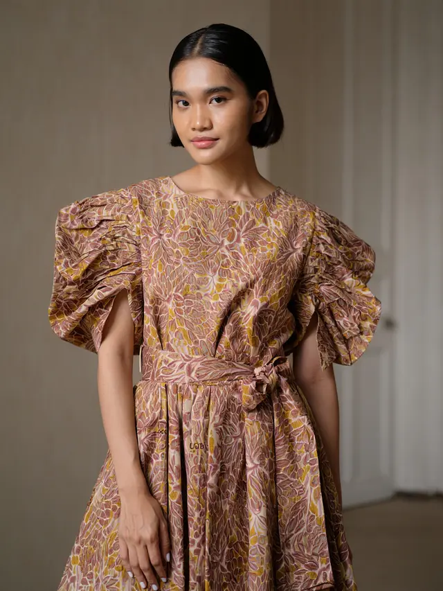 Batik Modern Lengan Puff Style Vintage