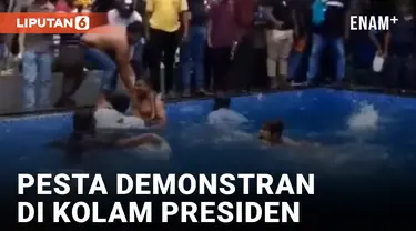 Rayakan Penyerbuan, Demonstran Berenang di Kolam Presiden Sri Lanka