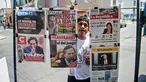 Koran dengan gambar Presiden Peru periode 2001-2006, Alejandro Toledo di sebuah lapak di Lima, 10 Februari 2017. Seorang hakim di Peru memerintahkan penangkapan Alejandro Toledo atas dugaan menerima suap setara Rp 266 miliar. (ERNESTO BENAVIDES/AFP)