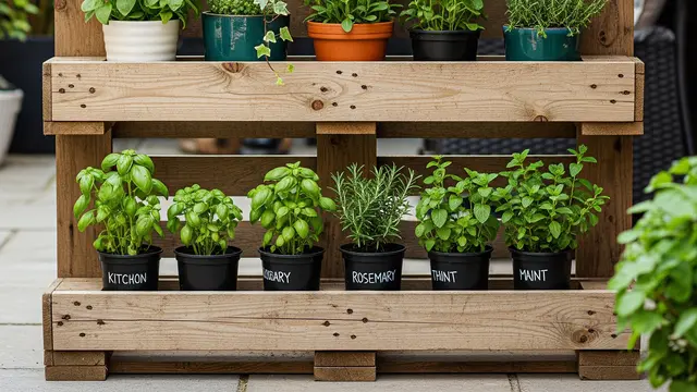 Model Kebun Mini dari Kayu Bekas (AI)