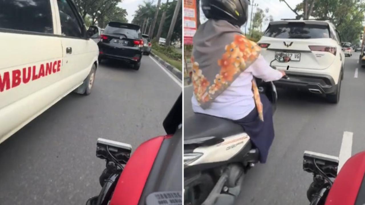 Viral Aksi Pria Pemotor Bantu Buka Jalan untuk Ambulans yang Kesulitan Melintas, Banjir Pujian