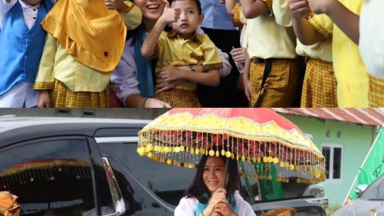 Momen Seru Veronica Tan Pose Bareng Hiu Paus Sherly di Gorontalo