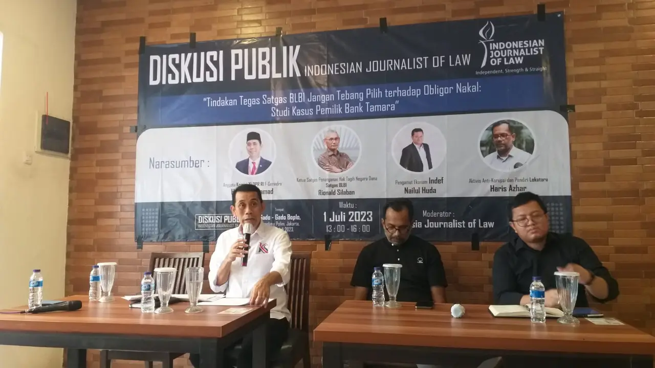 Diskusi publik bertema Kinerja Satgas BLBI yang diadakan Indonesian Journalist of Law di Jakarta (Istimewa)