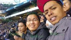 Evan Dimas bersama sahabatnya Fuguh Pangestu menjadi saksi kemenangan Espanyol dalam pertandingan La Liga melawan Deportivo La Coruna pada Sabtu (20/2/2016) waktu setempat.