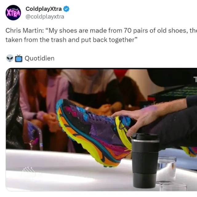 Chris Martin Pakai Sepatu Daur Ulang Saat Konser Coldplay di Jakarta, Dibuat dari 70 Sneakers Bekas