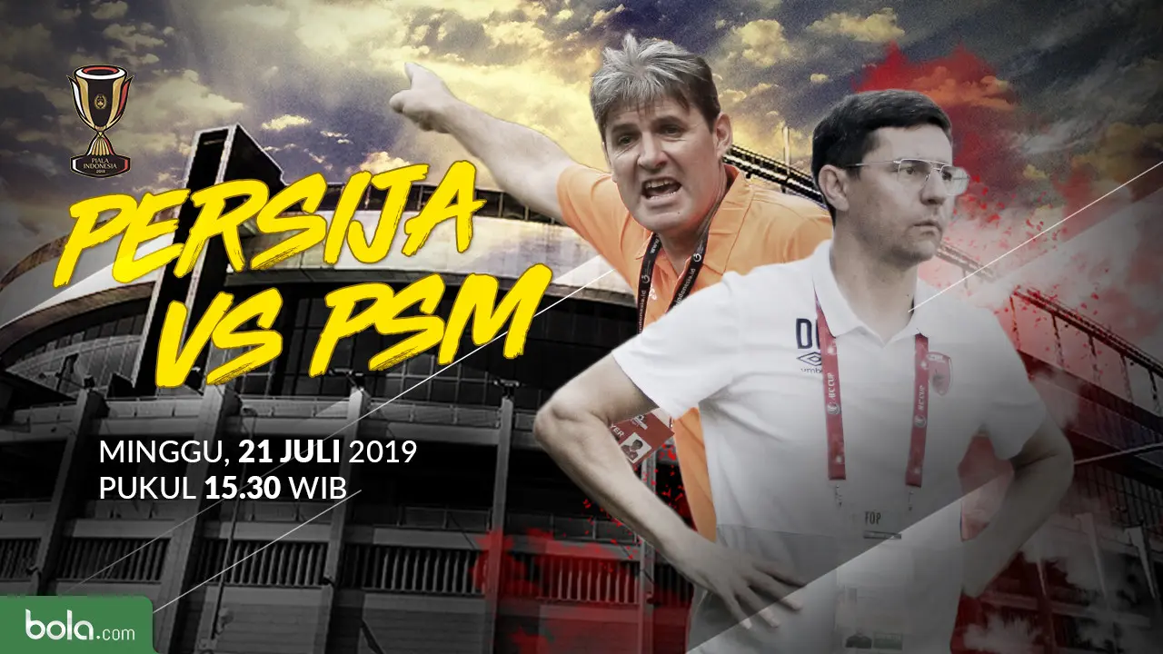 Final Piala Indonesia Leg 1: Duel Pelatih Persija Jakarta vs PSM Makassar