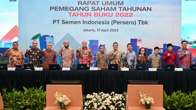 Rapat Umum Pemegang Saham Tahunan (RUPST) PT Semen Indonesia Tbk (SMGR), Senin (17/4/2023). (Foto: Semen Indonesia)