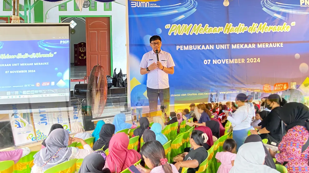PT Permodalan Nasional Madani (PNM) kembali memperluas jangkauan layanan pembiayaan di wilayah tertinggal, terdepan, dan terluar (3T) untuk ibu-ibu pelaku usaha ultra mikro dengan meresmikan unit Mekaar baru di Merauke, Papua Selatan (Istimewa)