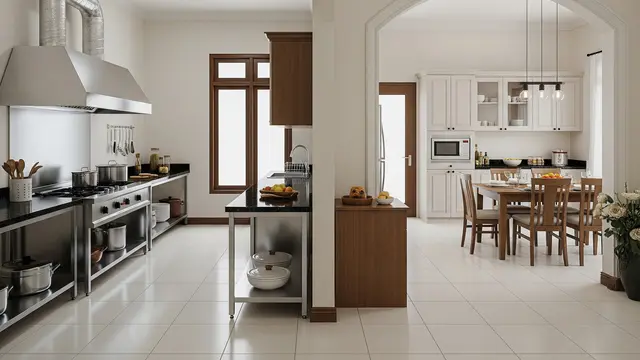 Dapur Zonasi Basah dan Kering Terpisah (Dapur Kotor & Bersih)