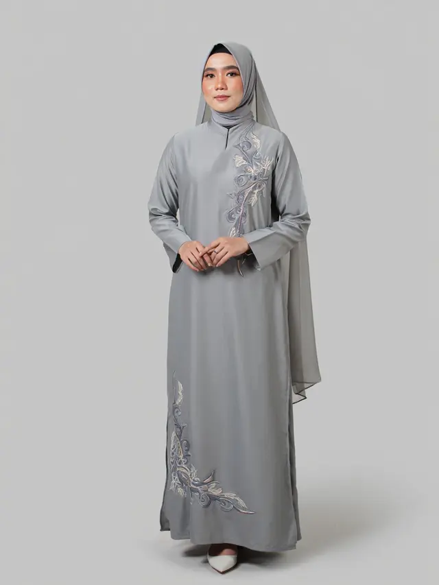 Gamis Syari Ceruti Bordir Mewah Terbaru