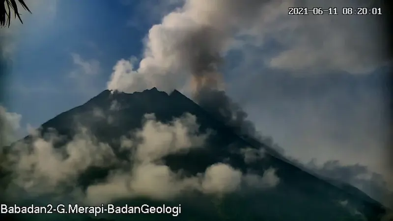 Gunung Merapi luncurkan awan panas pada 11 Juni 2021. (Foto: Liputan6.com/BPPTKG)