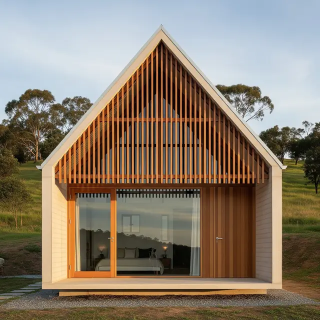 Rumah Atap Segitiga dengan Secondary Skin