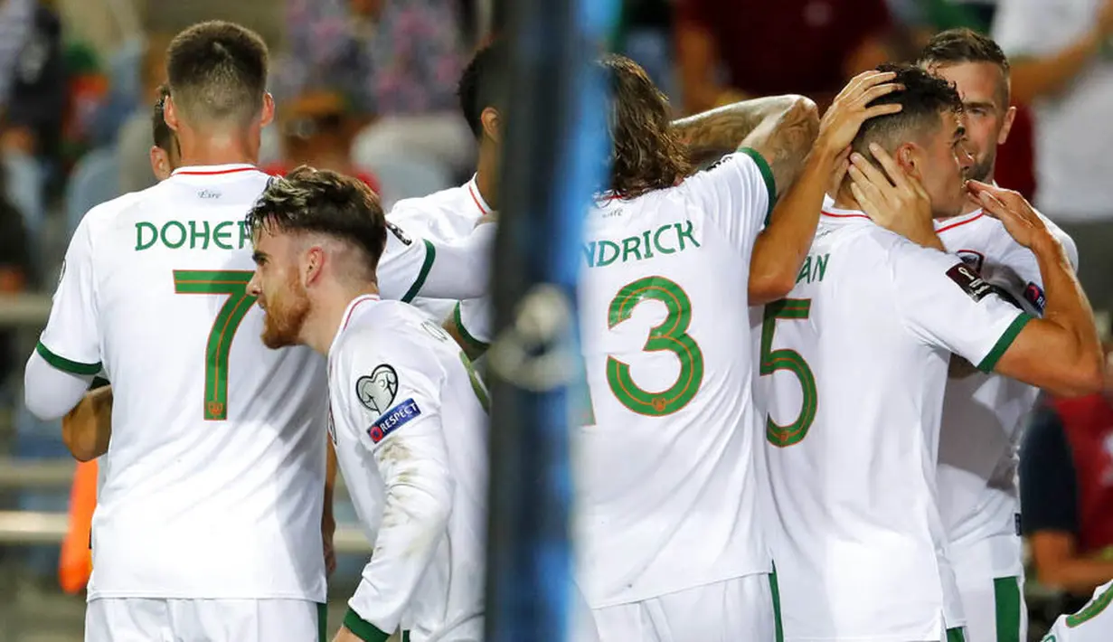 Irlandia sebelumnya sempat memimpin lebih dulu lewat sunduan John Egan. (Foto: AP/Armando Franca)