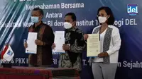 Kementerian Ketenagakerjaan (Kemnaker) melalui Direktorat Jenderal Pembinaan Penempatan Tenaga Kerja dan Perluasan Kesempatan Kerja (Ditjen Binapenta dan PKK) dengan PT. Toba Tenun Sejahtera, untuk pemberdayaan para perajin ulos di Toba, Sumatera Utara (28/1/2021).