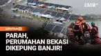 Meski intensitas hujan mulai menurun, banjir justru semakin parah melanda sejumlah wilayah di Kecamatan Tambun Utara, Kabupaten Bekasi, Jawa Barat. Peningkatan volume air dipicu luapan Sungai Cikarang Bekasi Laut atau Sungai CBL, yang menyebabkan rum...