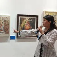 Pameran seni SBY, melibatkan Seniman cilik (anak berkebutuhan khusus) melalui karya yang membawa nilai inklusi dan kesetaraan, Jakarta, Selasa (18/8/2026)  (Liputan6.com/Nurri Indah)