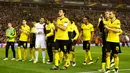 Pelatih Borussia Dortmund, Thomas Thucel kecewa setelah mengetahui timnya kebobolan di pertandingan Liverpool lawan Borussia Dortmund di stadion Anfield, Inggris, (14/4). Dengan hasil ini Liverpool berhak lolos ke semifinal. (Reuters / Carl Recine)