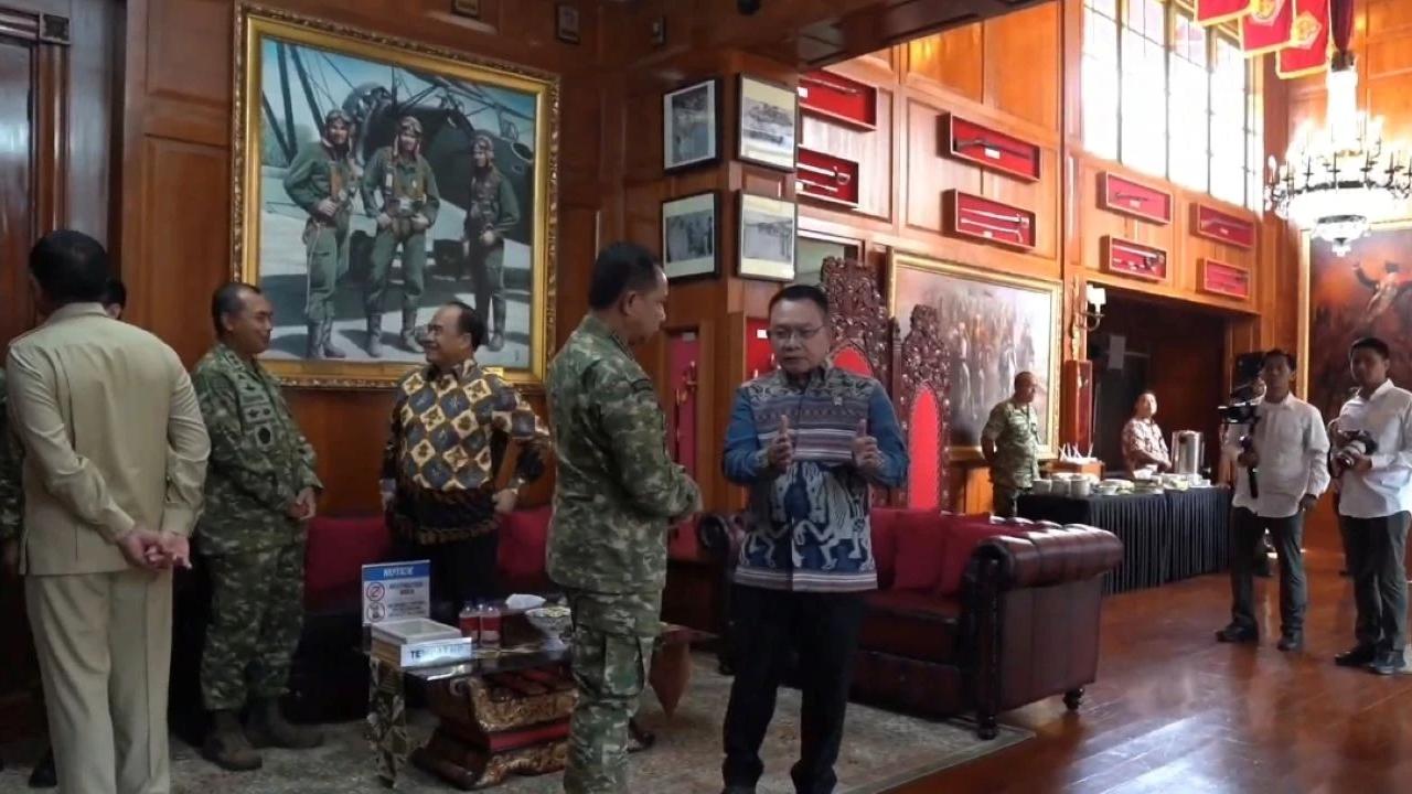 Pertemuan Menhan Sjafrie dengan para purnawirawan TNI di Kantor Kementerian Pertahanan, Jakarta