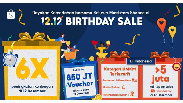 Shopee 12.12 Birthday Sale: 850 Juta Voucher Diklaim pada 12 Desember