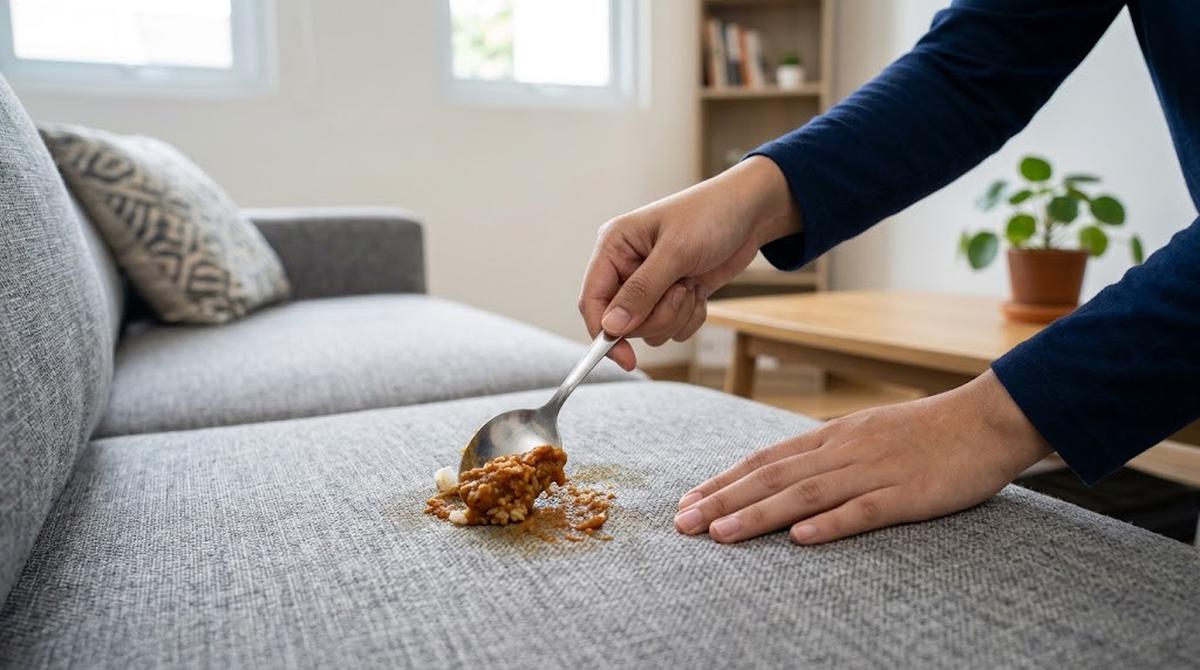 Cara Menghilangkan Noda Makanan di Sofa Kain