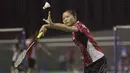 Pebulutangkis tunggal putri Indonesia, Fitriani, berlatih keras jelang babak kualifikasi Piala Uber 2016. (Bola.com/Vitalis Yogi Trisna)