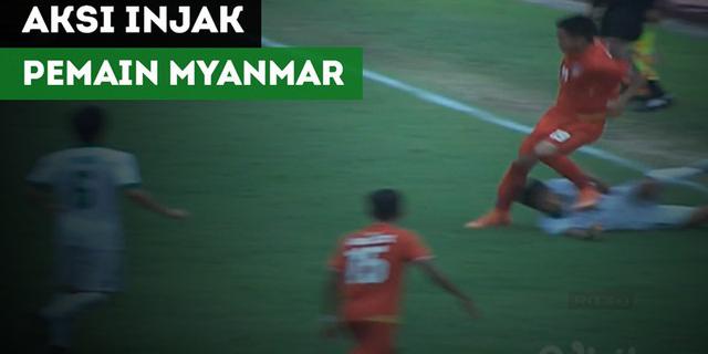 VIDEO: Aksi Pemain Myanmar Injak Dada Bek Timnas Indonesia U-19