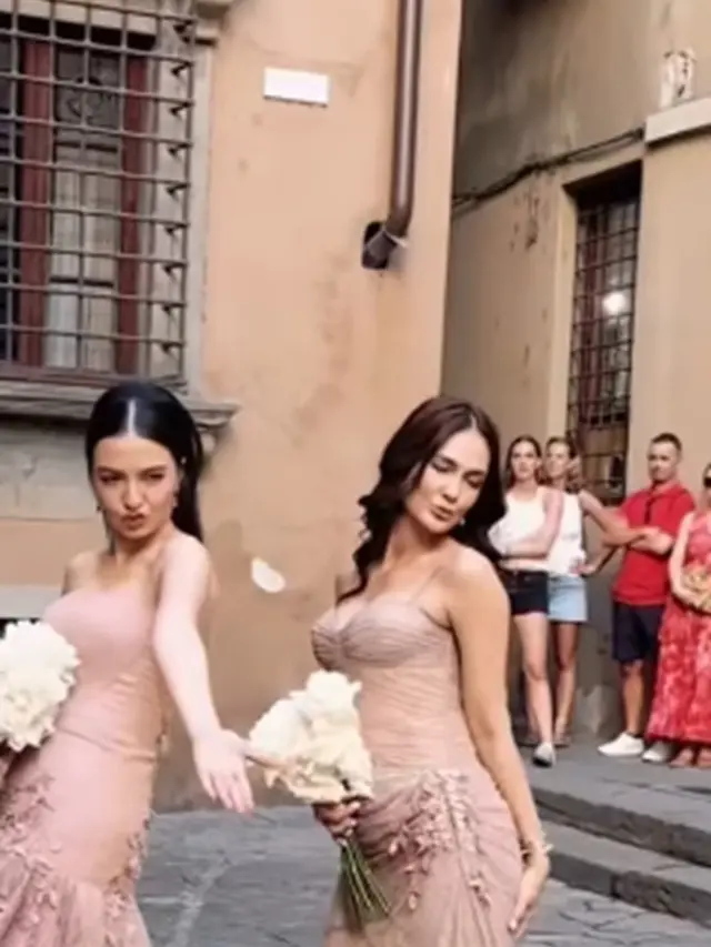 Potret Luna Maya Jadi Bridesmaid Millane Fernandez di Italia