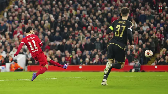 Foto: Rekor Cemerlang Mohamed Salah Warnai Pesta Kemenangan Liverpool atas Sparta Praha di Liga Europa